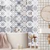 10 шт. серо-белый ретро-узор на плитку, наклейка на кухонный фартук, настенные наклейки для гардероба, глянцевая поверхность, пилинг и палка, ПВХ, художественная фреска