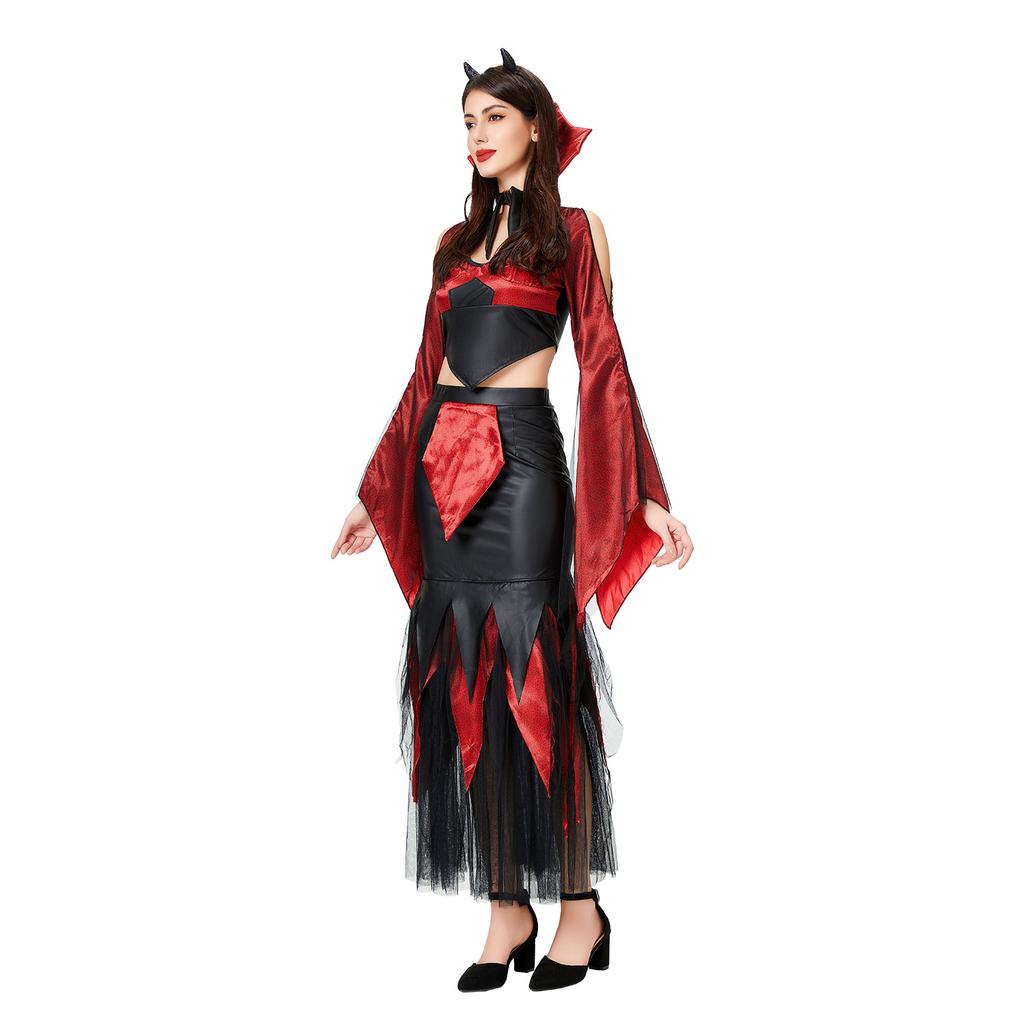 Halloween Adult Costume Sexy Queen Costume Queen Slim Dress Vampire Show Costume