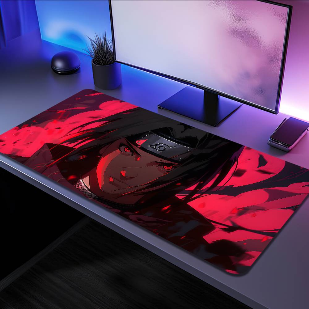 Anime NARUTO Uchiha Itachi Mousepad Large Desk Mat Keyboard Ergonomic Office Rubber PC Non-slip Anti-fray Home Custom Game