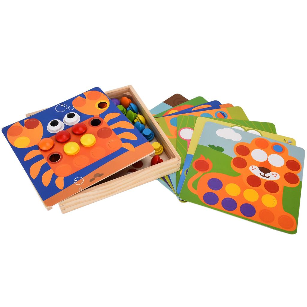 Matching Mosaic Pegboard Toys Mushroom Peg Button Art Toy Early Learning Toys for Children