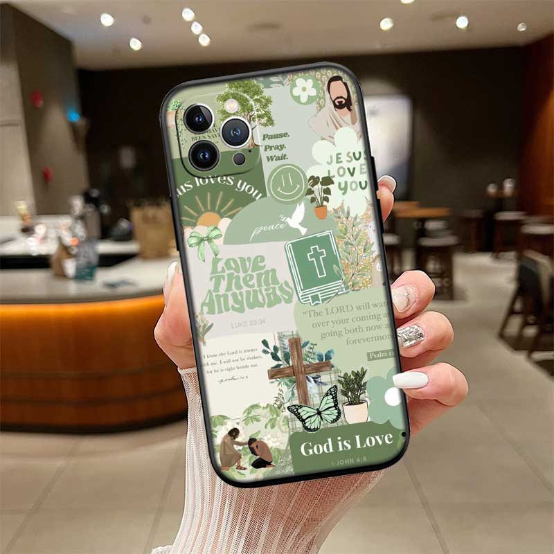 UP14 Bible verse Jesus Cross New High-End Shell Phone Case for OPPO A3 Pro A72 A74 A76 A77 A77S A78 A79 A94 A95 A18 A40M A58