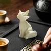 Фигурка лисы Умора из кокосового плода, милый амулет для прихожей, настольный объект с коробкой, декоративная лиса, белая, подарок