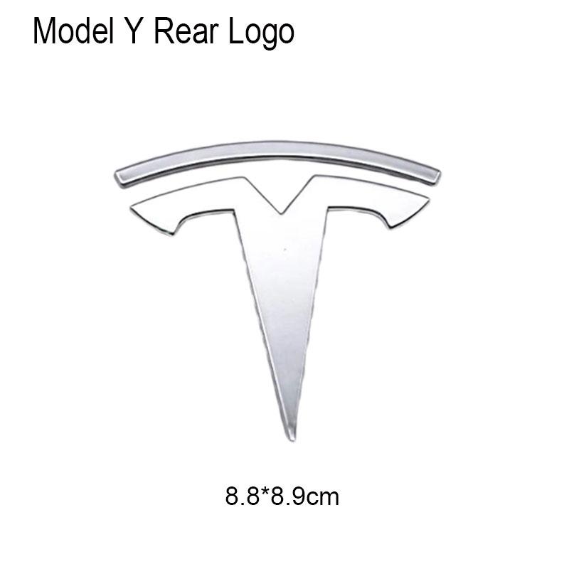 UBLM4 3D ABS Car Front Head Hood Emblem Rear Trunk Badge Sticker For Tesla Model 3 Model Y Replacement Decoration Decals Accessories