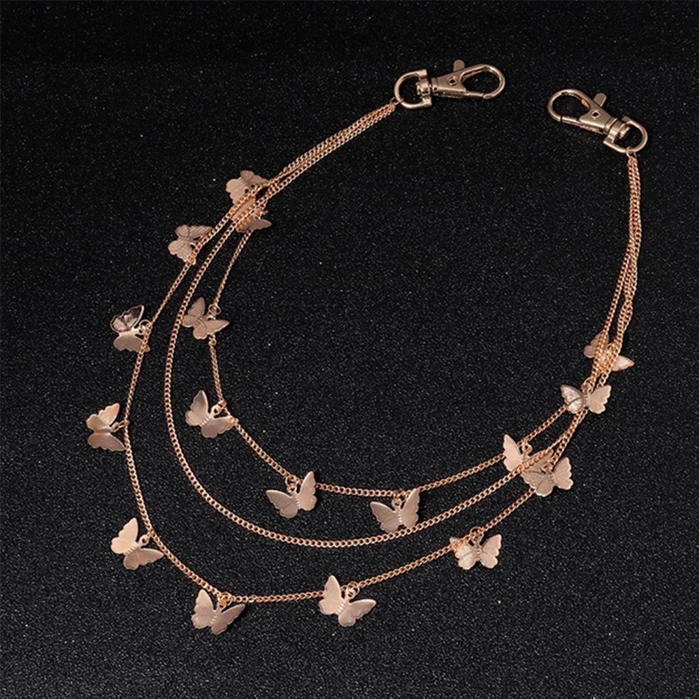 Waist Belt Multi Layer HipHop Women Punk Butterfly Belts Pants chain Waist Chain Waistband