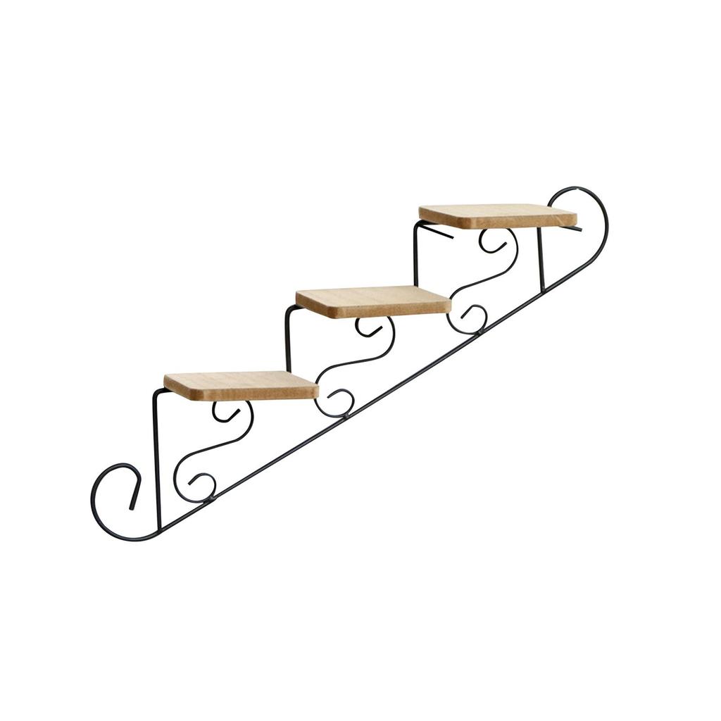 Plant Stand Staircase Decorative Shelf Multifunction Retro Floating Shelf Wall Hanging Shelf for Courtyard Office Living Room