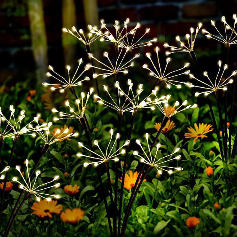 Solar LED Small Firework Fairy Light Outdoor Garden Lawn Light Waterproof for Pathway Yard Patio Landscape Decor Lighting