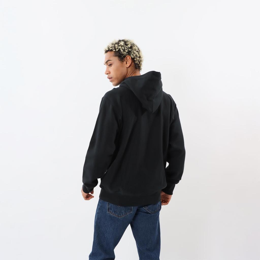 Parka Long Sleeve Cotton 10oz Relax Fit Fleece Embroidery One Point Logo Reverse Hooded Sweatshirt REVERS Midnight Black L [Champion] 100% Weave(R)