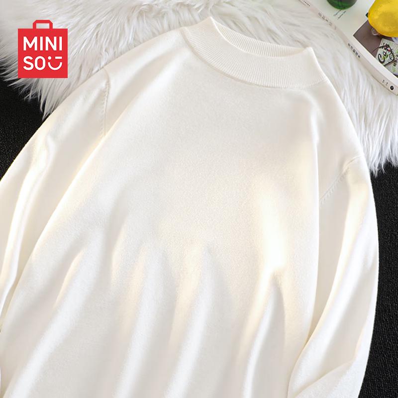 MINISO Мужской вязаный свитер с полувысоким воротником