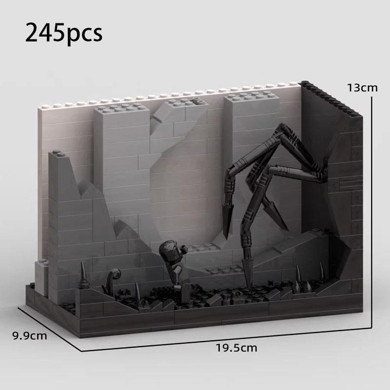 MOC Model Ornament Hell Border Spider Game Classic Screen Particle Assembly Building Blocks Children's Toy
