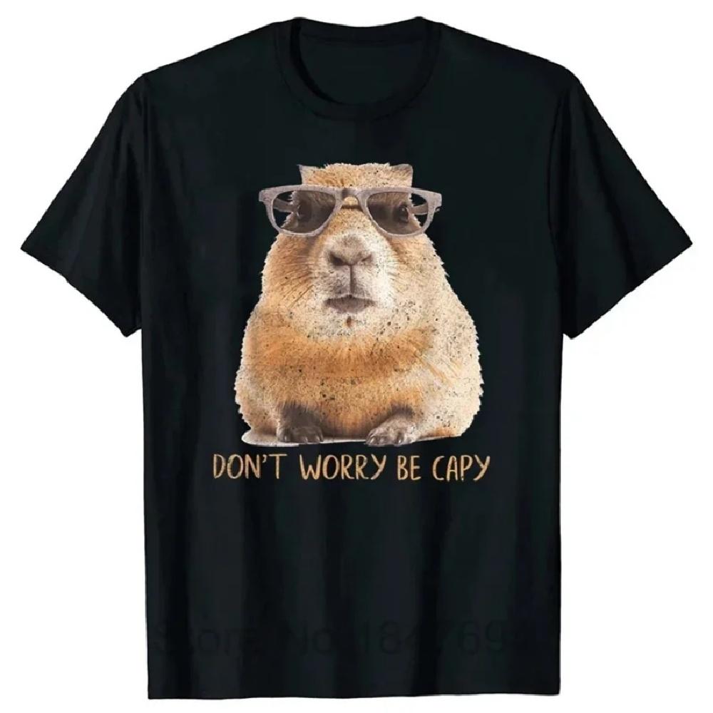 3D Printed Funny Capybara TShirt for WomenRetro Pattern T-Shirts Summer Casual Fashion Loose T-Shirts Round Neck Tops Streetwear