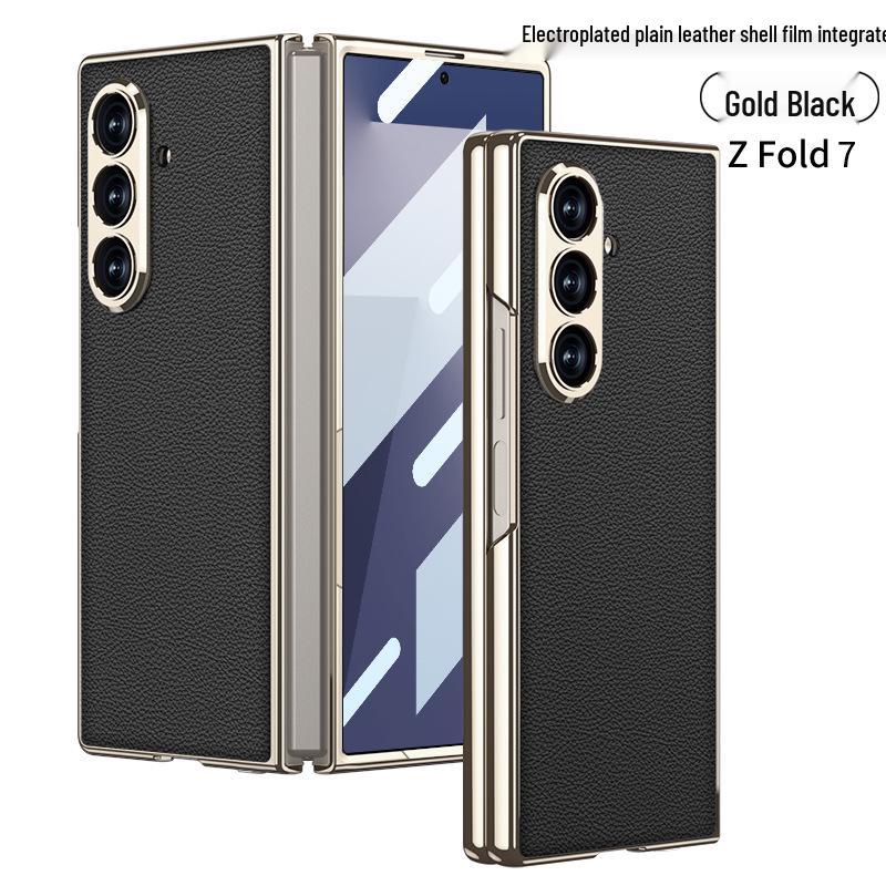 Однотонный гальванизированный кожаный чехол для Samsung Z Fold7