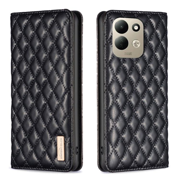 Diamond Lattice Magnetic Leather Flip Phone Case For Redmi