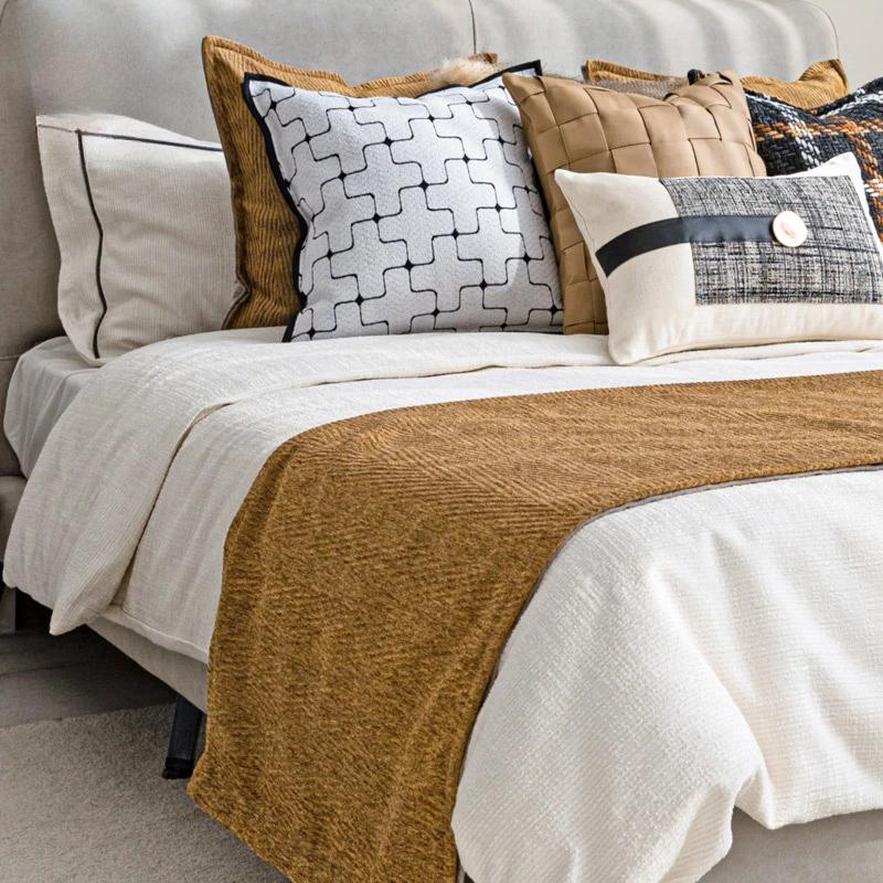 Французская мода клетчатые наволочки высокого класса роскошные современные квадратные наволочки для подушек в фермерском стиле для декора скамейки дивана дивана