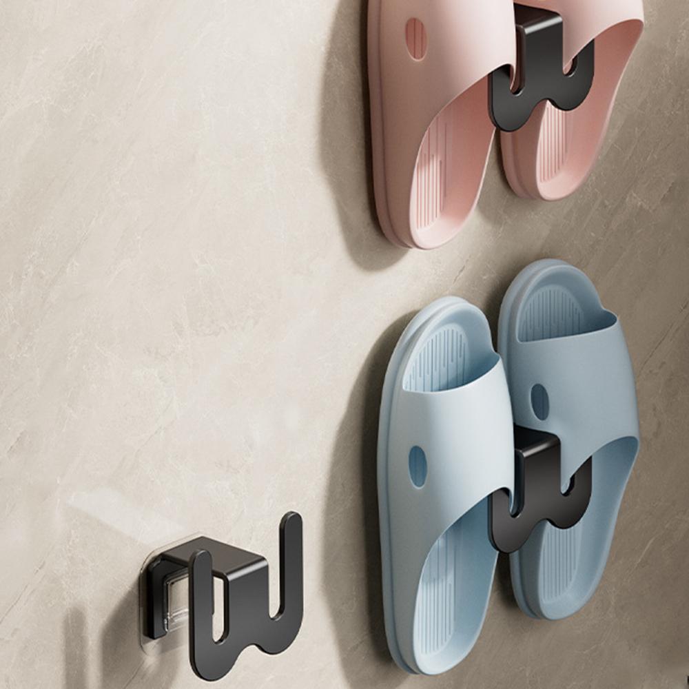 1/3pcs Wall Mounted Shoe Rack Non Perforated Simple Storage Racks Bathroom Door With Wall Bathroom Slipper Wall Mounted Hook