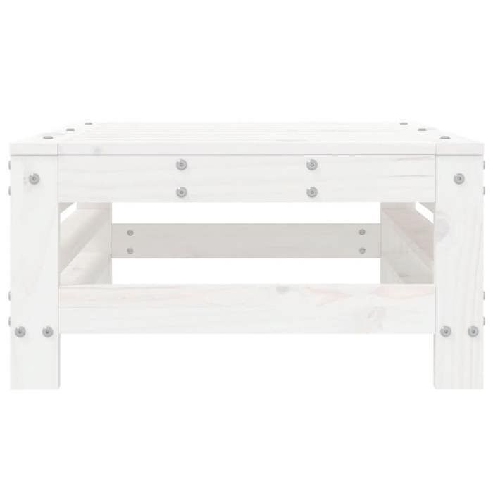 VidaXL Repose-pied de Jardin, Siège avec Cadre en Bois, Table Basse, Tabouret de Terrasse Patio Balcon Extérieur, Blanc Bois 825619