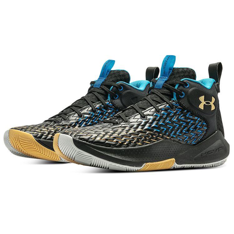 Under Armour Баскетбольные кроссовки HOVR Havoc 4 Clone Черный Золотой Синий 3025994-002