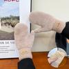 Windproof Women Thicken Plush Gloves Soft Fluffy Fur Winter Mittens Outdoor Warm Gloves