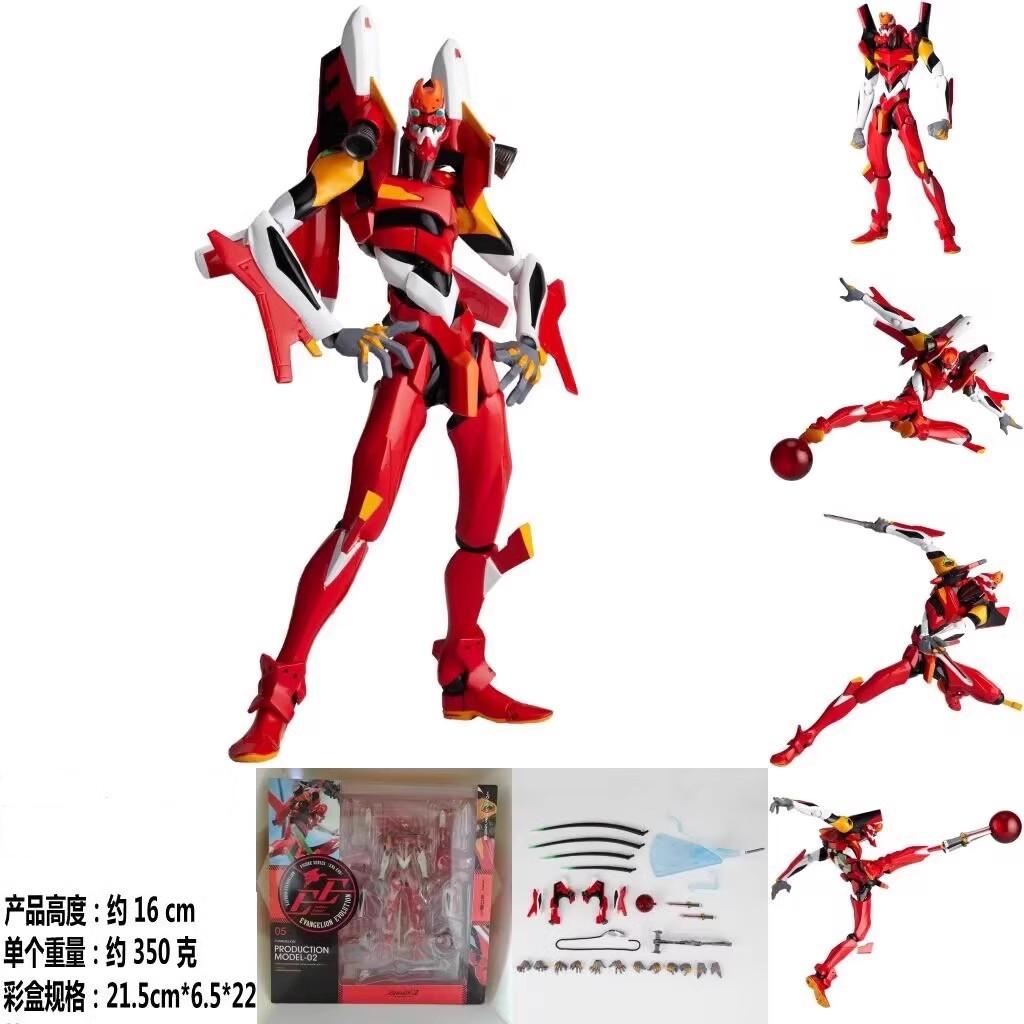 Anime EVA Figure EVANGELION-02 Production Model Assembly Accessories Model Toy Gift Collection 16CM Action Figure Red Body