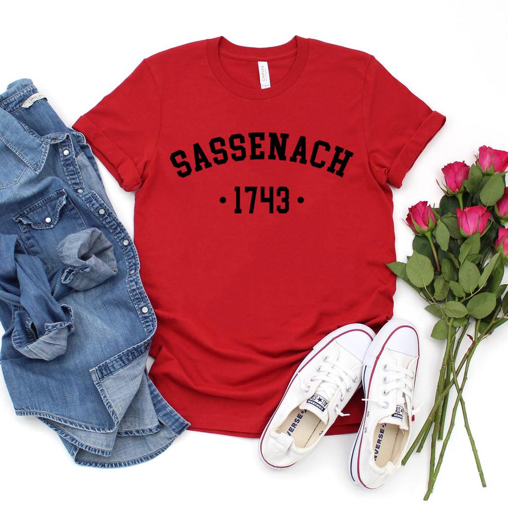 Sassenach 1743 Unisex T Shirt Outlander Book Series TShirt Claire Jamie Fraser Shirt Outlander Tv Show Inspired Tee Vintage Top