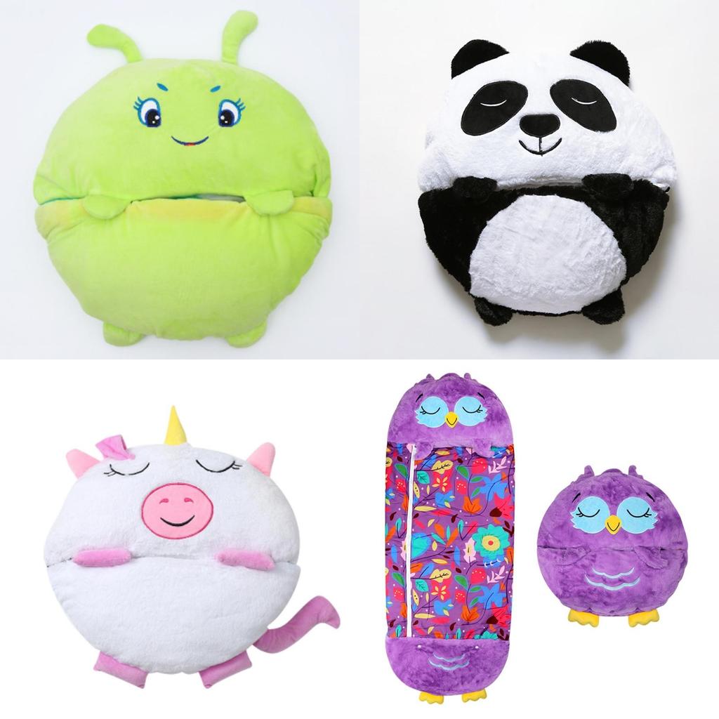 Большой мультяшный спальный мешок Happy Nappers, супермягкая плюшевая подушка, спальный мешок в виде животного