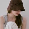 Slowslowly No.224 / Lily Raffia Crochet Bucket Hat _ Brown