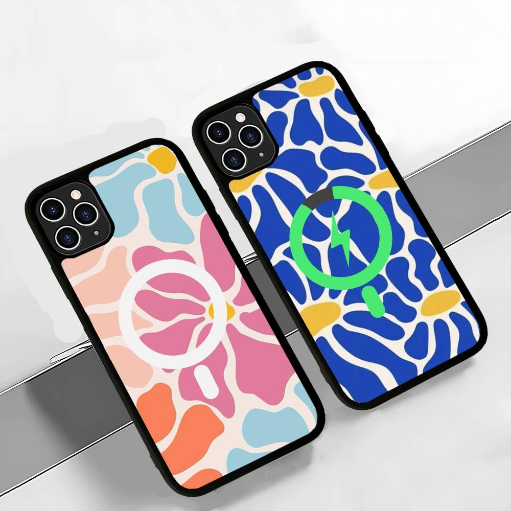 Abstract Flower Market For Magnetic Phone Case For IPhone 17 16 Pro Max 15 Plus 14 13 12 11 Cover