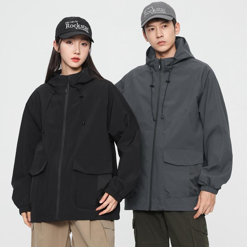 Mountain Jacket Men's and Women's Autumn Tooling Wind Single Clothes Loose Coat Couple Outdoor Windproof Waterproof Hooded Jacket