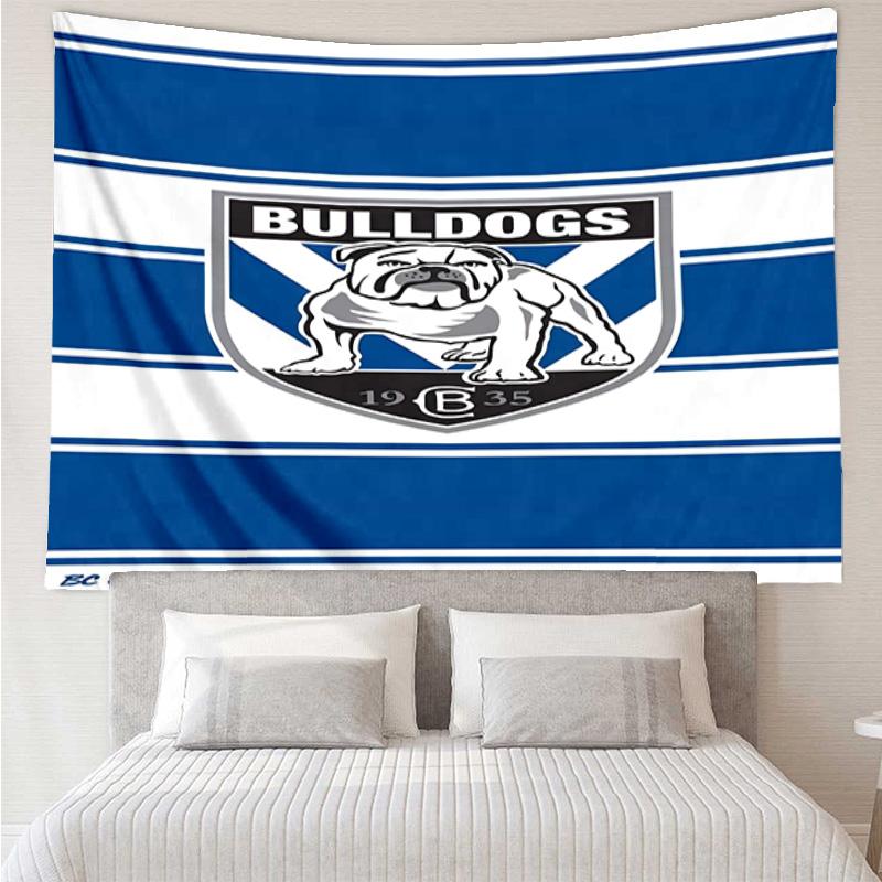 Bulldogs Team Crest Design Tapestry Room Decoration Wall Hanging for Living Room Bedroom, dormitory, Birthday and Christmas gifts