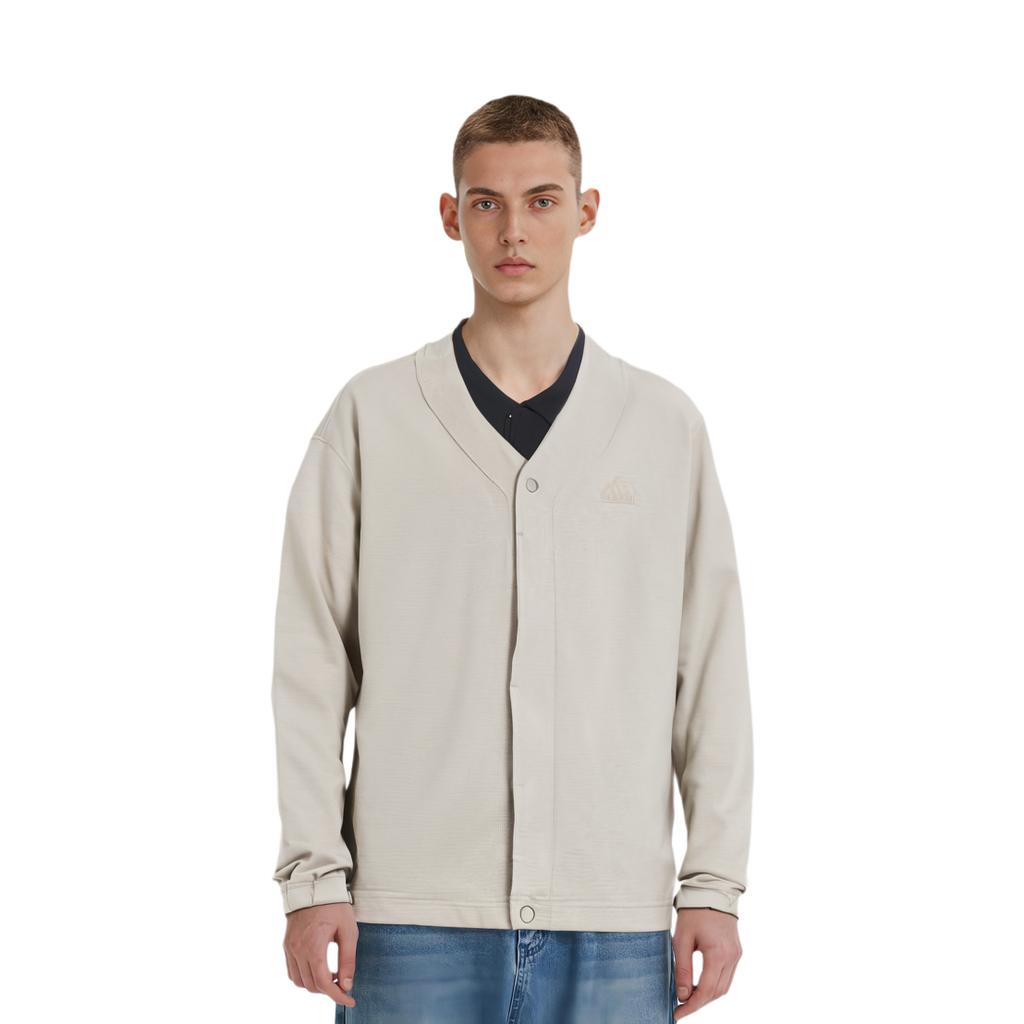 Adidas Однотонный свободный трикотажный повседневный спортивный кардиган с V-образным вырезом, мужская куртка цвета хаки JE8594