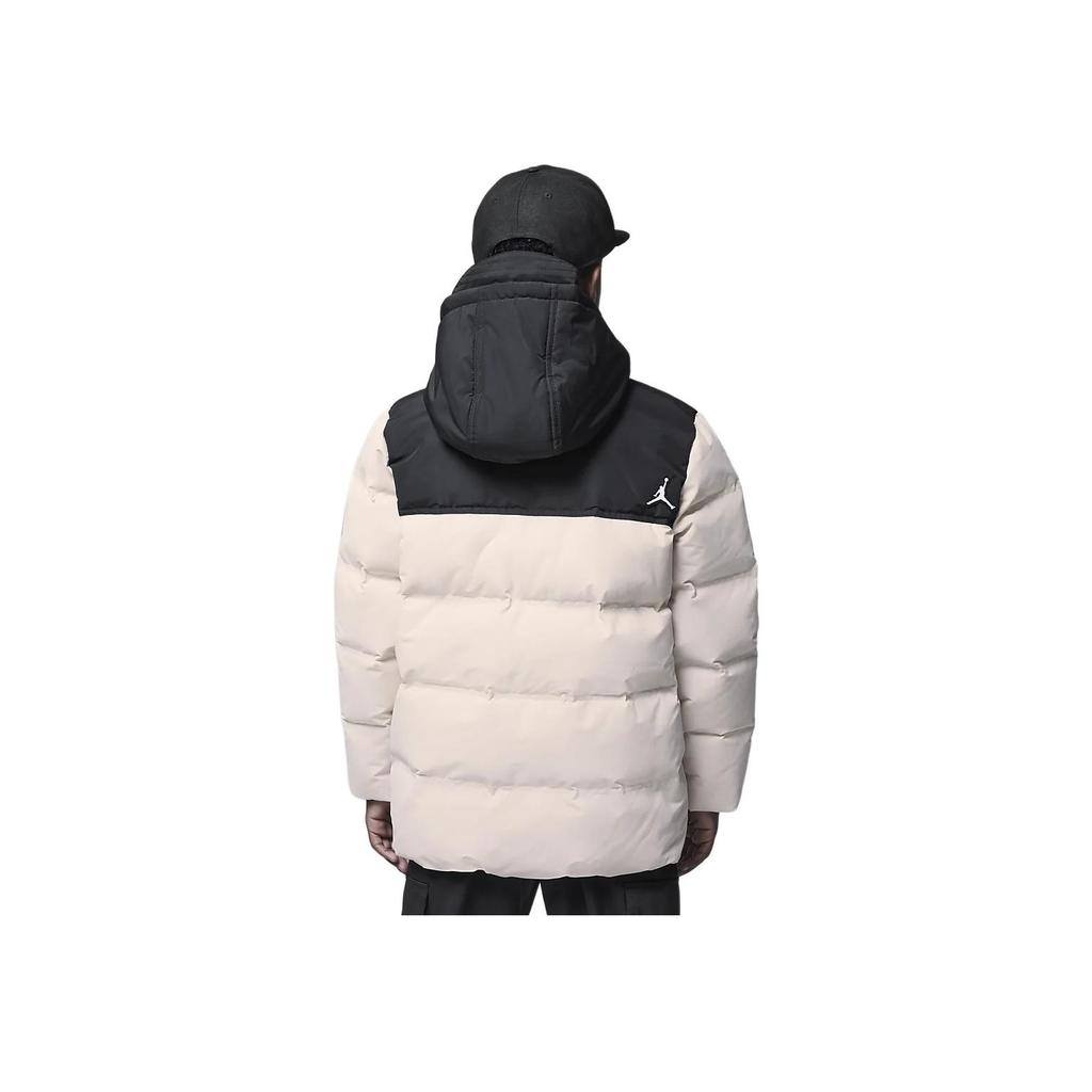 Jordan Logo Waterproof Warm Hooded Down Jacket Kids Outerwear Light-Brown HQ7095-271