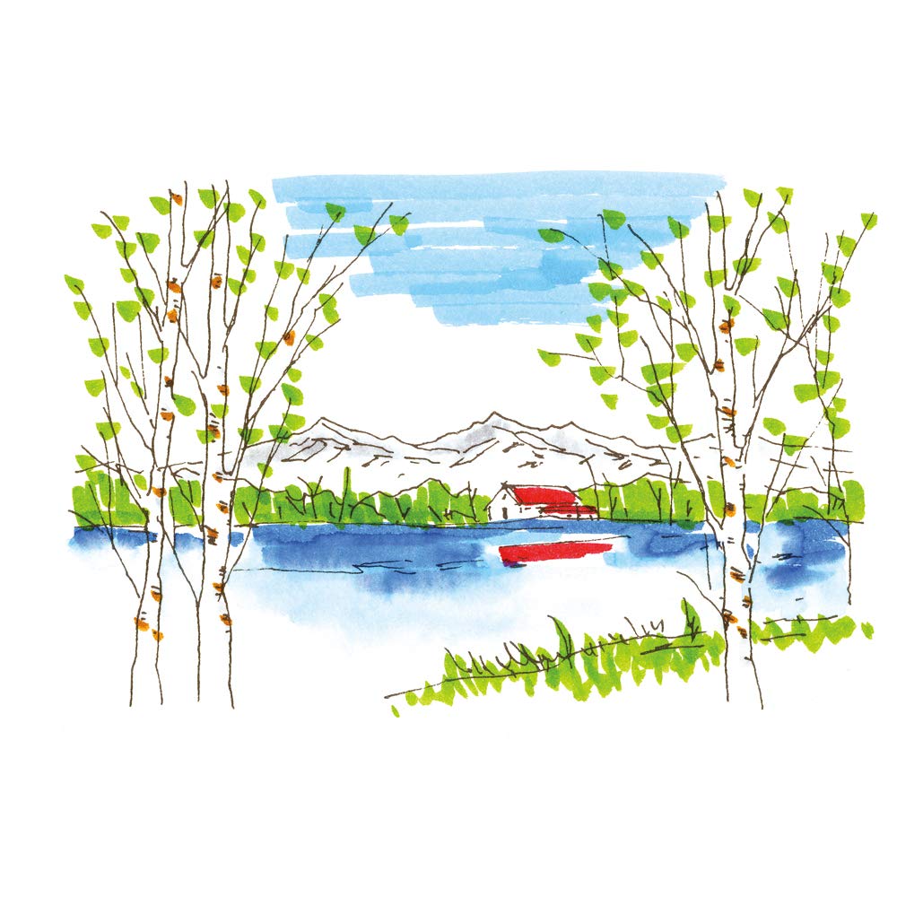 Kuretake Fudebiyori Pen Set Water-Based CBK-55/12V 12-Color