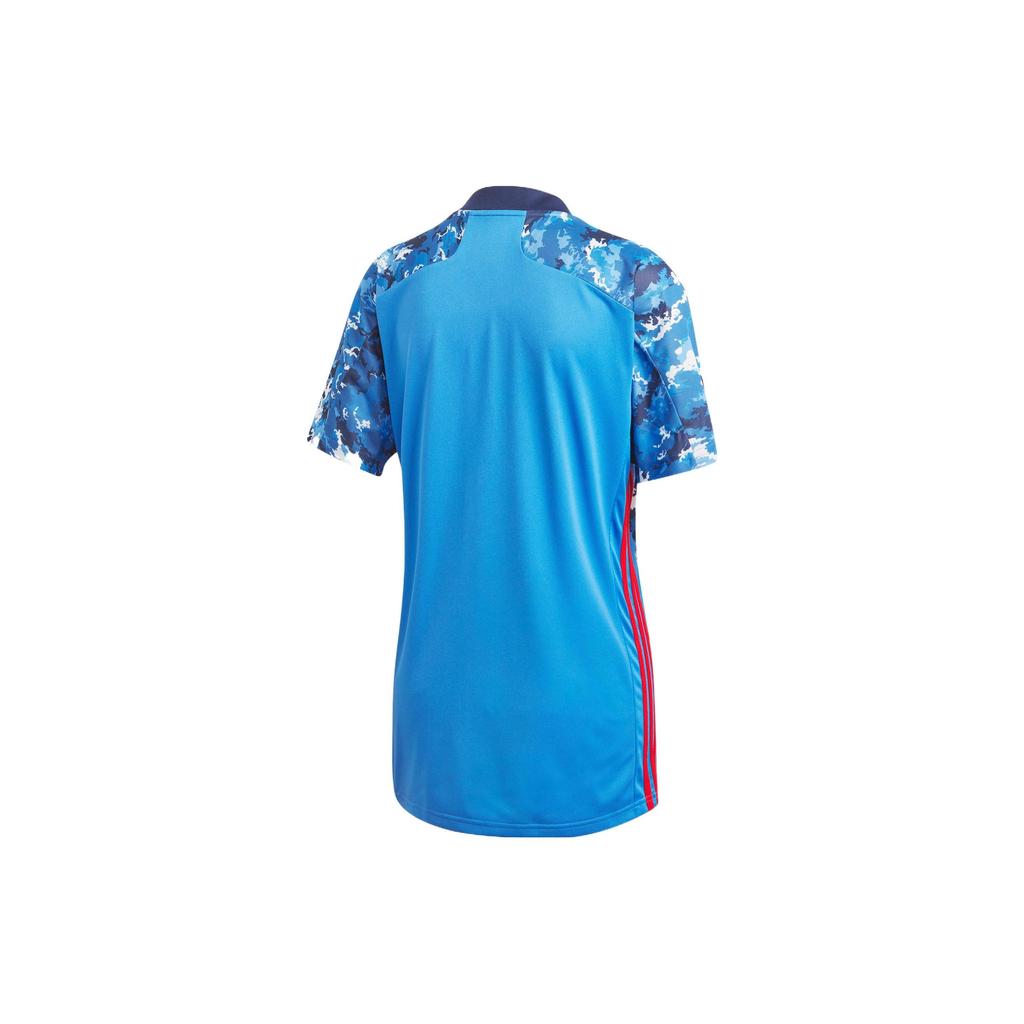 Adidas Футболка с коротким рукавом и V-образным вырезом Japan Home Fan Tie-Dye, женская, синяя ED7364