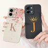 Чехол для Vivo Y28 4G V2352 Модный с начальными буквами Корона Мягкий силикон Матовый ТПУ Чехол для Vivo Y28 4G Y 28 2024 Ударопрочный Capa