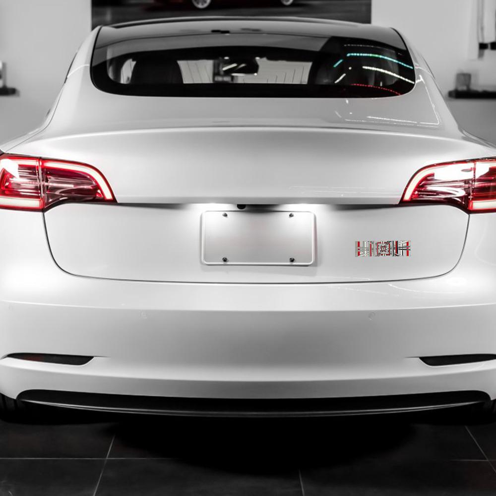 ELSUM1 3D Car Rear Trunk Fender Badge Sticker Decals For Tesla Model 3 Y S X 2021 Roadster Cybertruck Juguete Auto Accessories