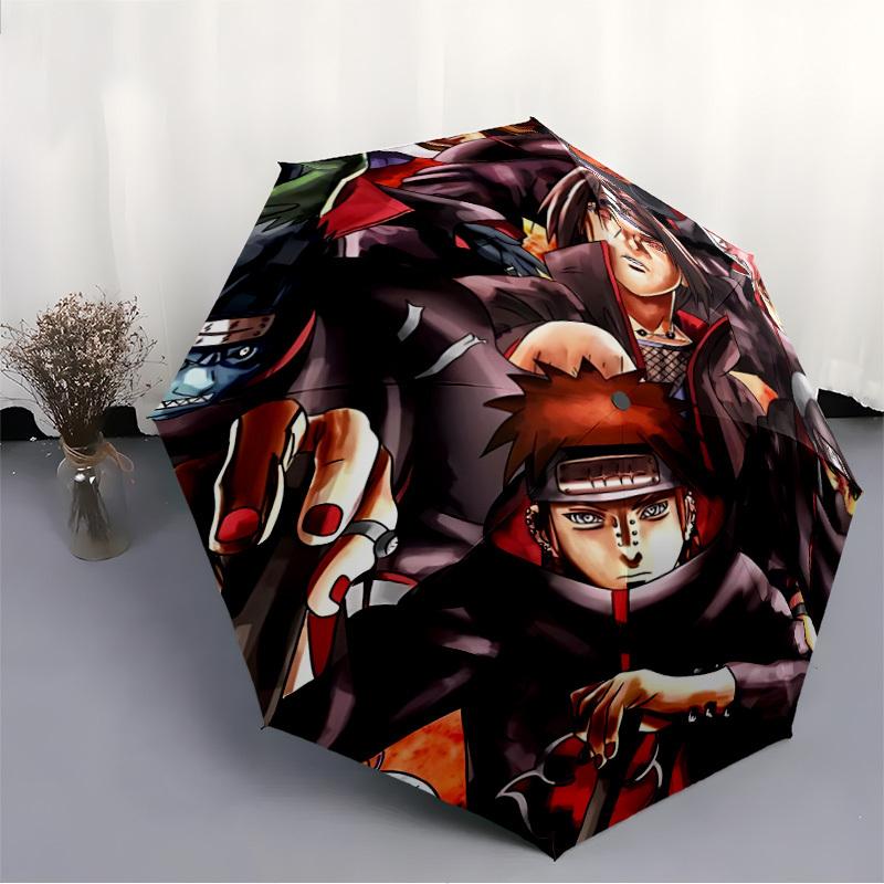 1pc Naruto Automatic Folding Umbrella, Sturdy And Durable Automatic Folding Umbrella with 8 Ribs,  a0911028