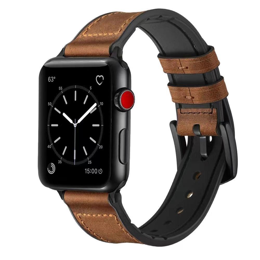 Совместимые кожаные силиконовые ремешки для Apple Watch Series 3-8