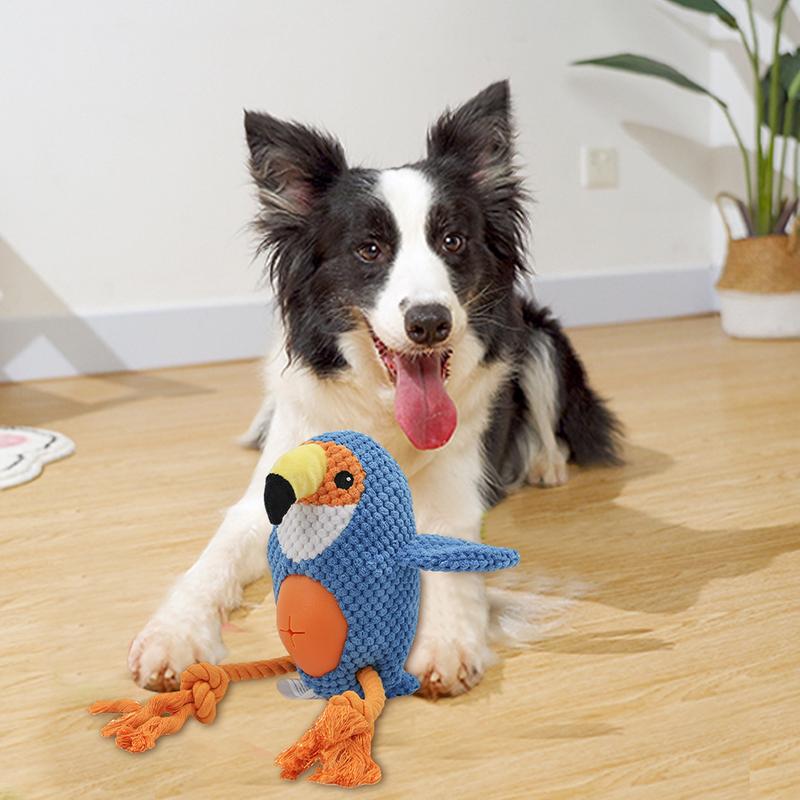 Пищащие игрушки для собак, пищащая игрушка в форме попугая, игрушки для тренировки и игры для питомцев, игрушки-пазлы для собак средних и крупных пород