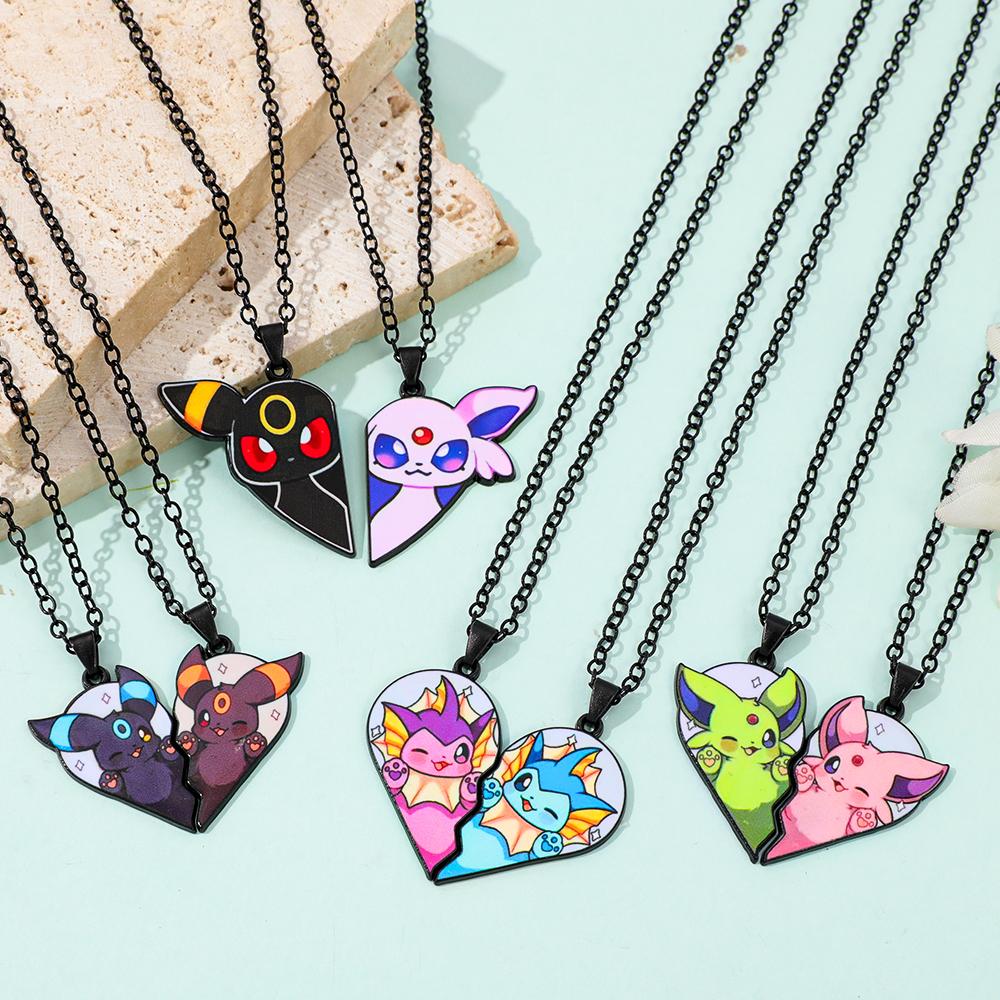 Pokemon Eevee Leafeon Vaporeon Flareon Espeon Sylveon Jolteon Glaceon Love Splicing Pendant Necklace