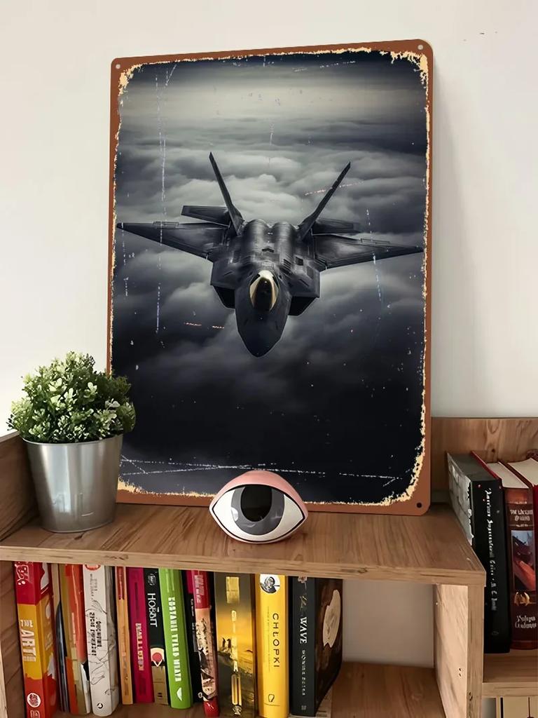 F22 Raptor Tinplate Sign Airplane Poster Decoration Living Room Decor Men Custom Metal Signs for Wall Art Decoration Retro Home