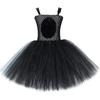 Girls for Black Panther Cat Tutu Dress Costume Halloween Carnival Party Animal Dress Up Clothes Outfit with Ear Bowtie Tail