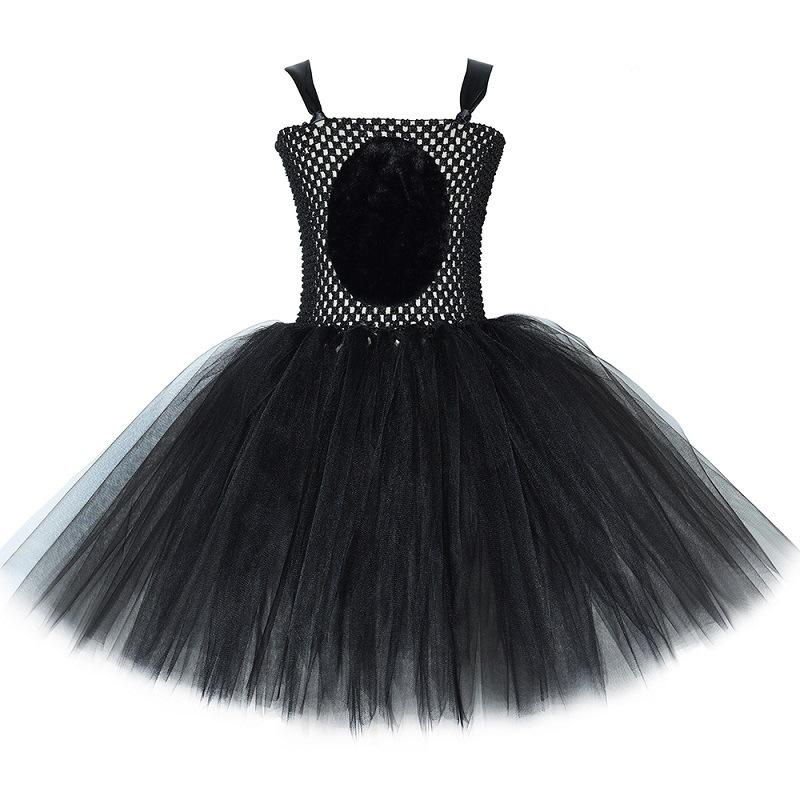 Girls for Black Panther Cat Tutu Dress Costume Halloween Carnival Party Animal Dress Up Clothes Outfit with Ear Bowtie Tail