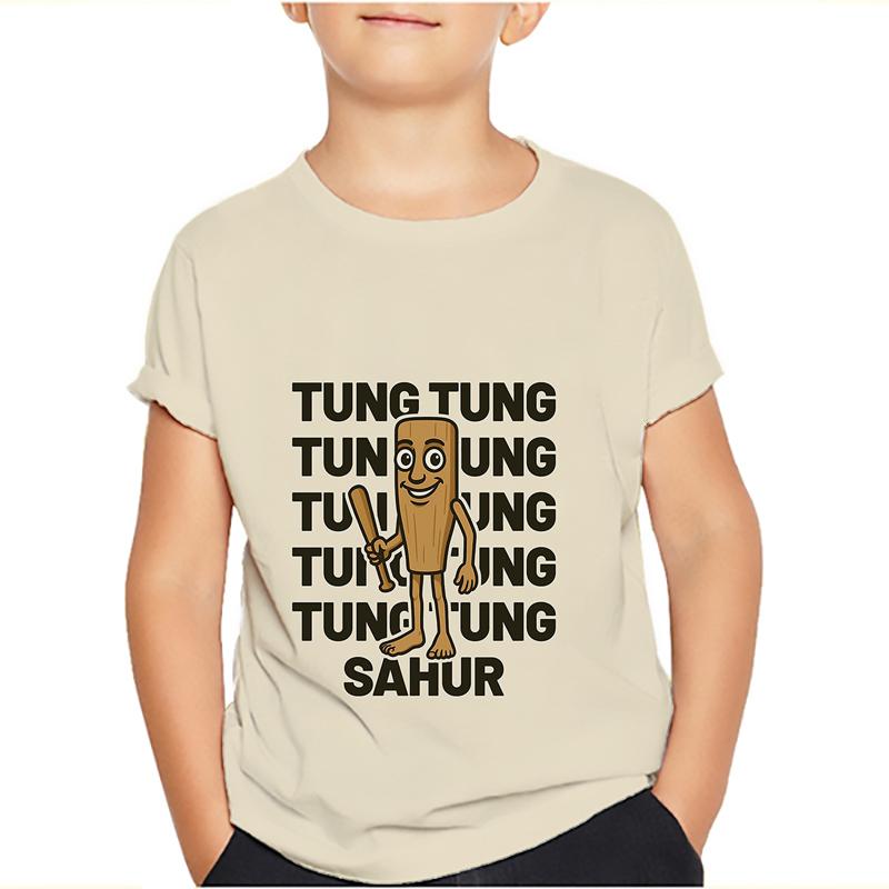 Тунг Тунг Тунг Сахур Мем Футболки Bombardiro Crocodilo Детские Мальчики Девочки Футболка Тралалеро Тралала Футболки с коротким рукавом Топы