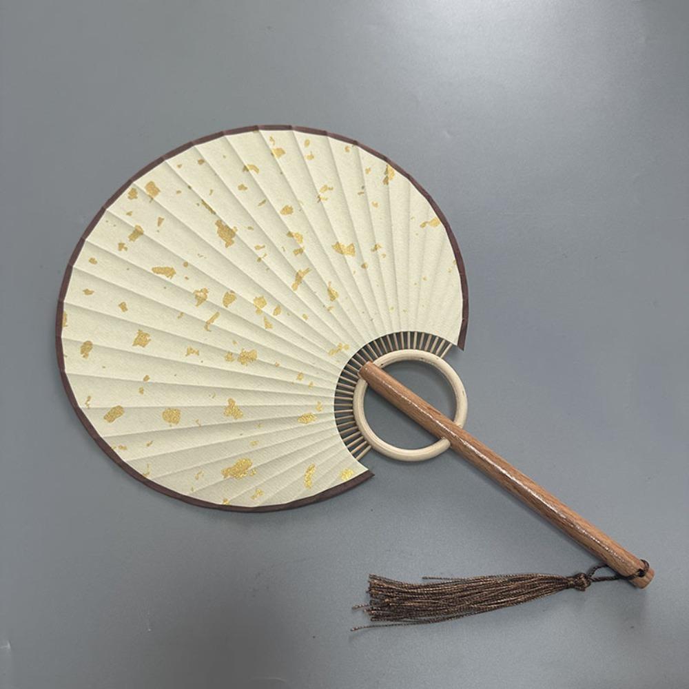 Vintage DIY Xuan Paper Fan Classical Round Fan Portable Hand Painted Fan  Painting
