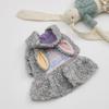 Grey Rabbit Cashmere Coat Embroidered Clothes Pet Clothes Dog Clothing Autumn and Winter Cashmere Jacket Warm Teddy Dog Clothes