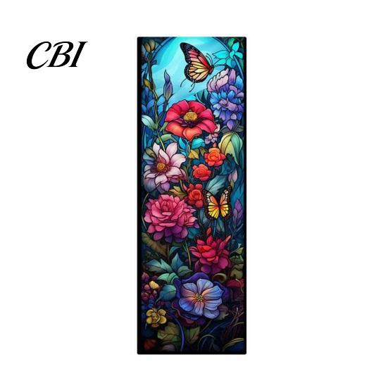 Rose Design Bookmark Stained Glass Flower Bookmark, Floral Acrylic Suncatcher Lightweight Plant Book Page Marker, Gifts for Bookish, Women Retro Style