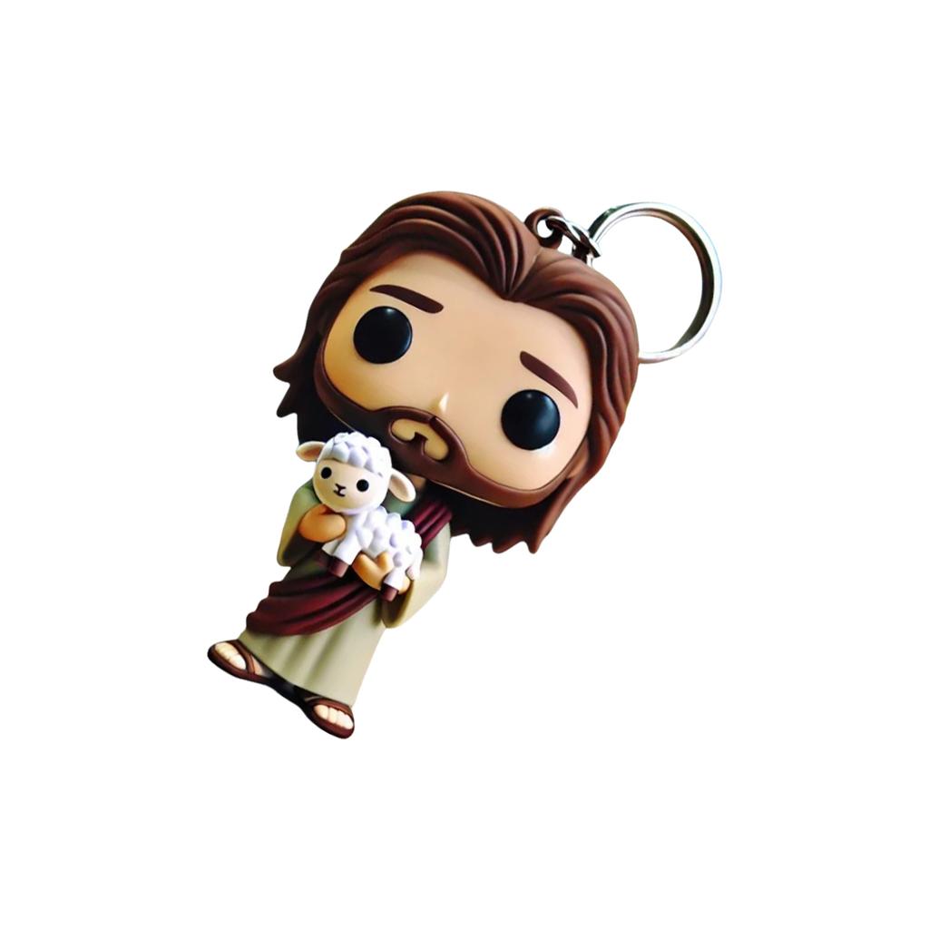 Портативный брелок с фигуркой Иисуса Акриловый изысканный брелок Иисуса для ключей, сумок и декора автомобиля Религиозный подарок для верующих