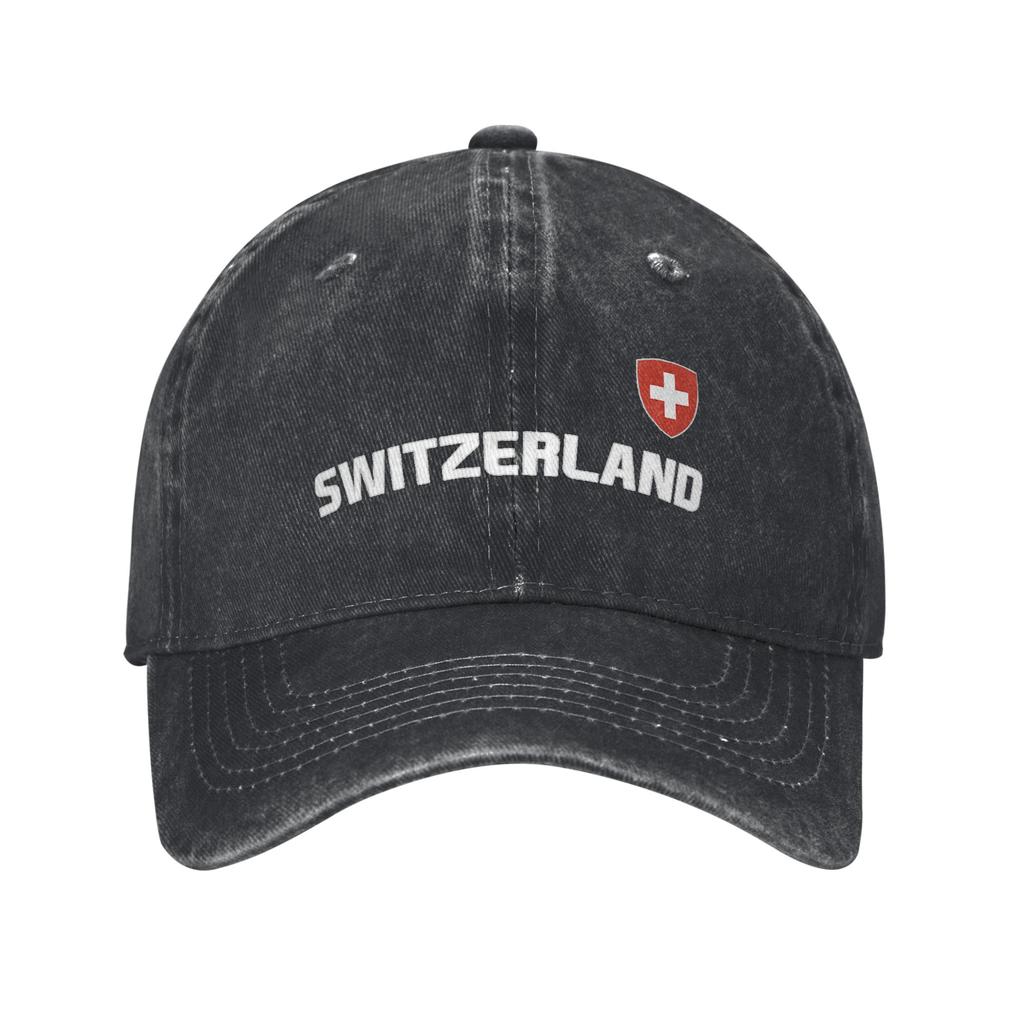 Swiss Switzerland Flag Trucker Hat Merch For Unisex Baseball Caps  Retro Headwear Cap Adjustable