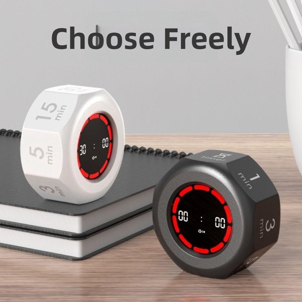 Octagon Automatic Rotating Timer LED Screen Digital Countdown Clock Pomodoro Timer for Task Work