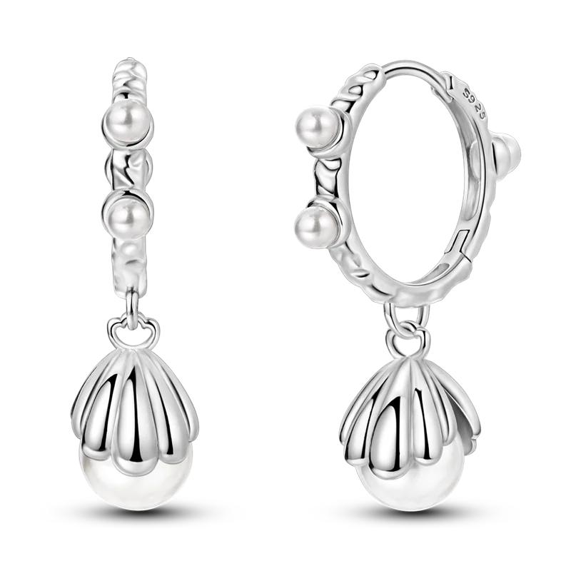925 Silver Love Feather Moon Star Heart Earrings for Women Girls Charms Hoop Stud Jewelry Gifts