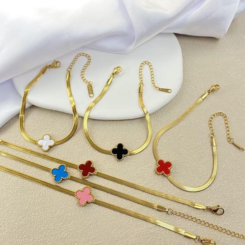 Браслет «Клевер на удачу» для женщин 18K Простой, Модный, Универсальный, Высококлассное ювелирное изделие